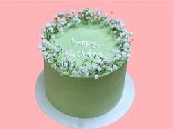 Green Happy Birthday Cake