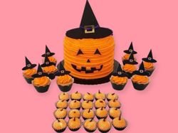 Halloween Cake With Cupcake